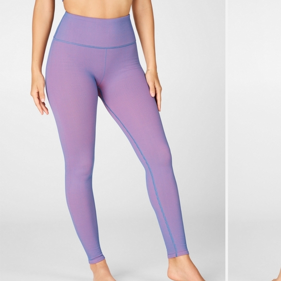 Fabletics Seamless Ribbed Purple Set - Picture 3 of 7